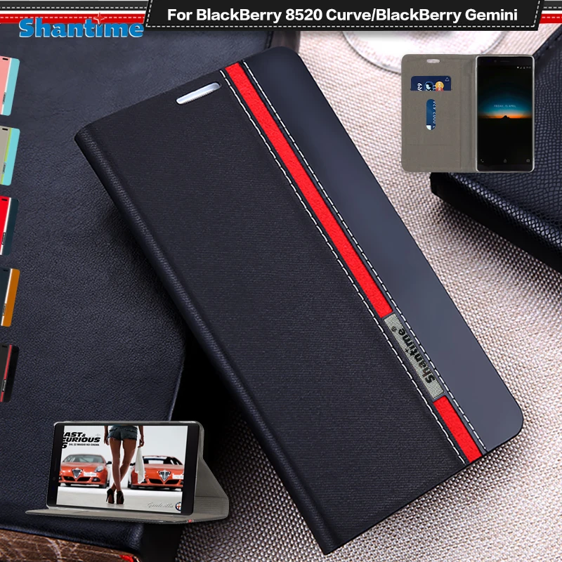 Luxury Pu Leather Case For Blackberry 8520 Curve Flip Case For Blackberry Gemini Phone Case Soft Tpu Silicone Back Cover