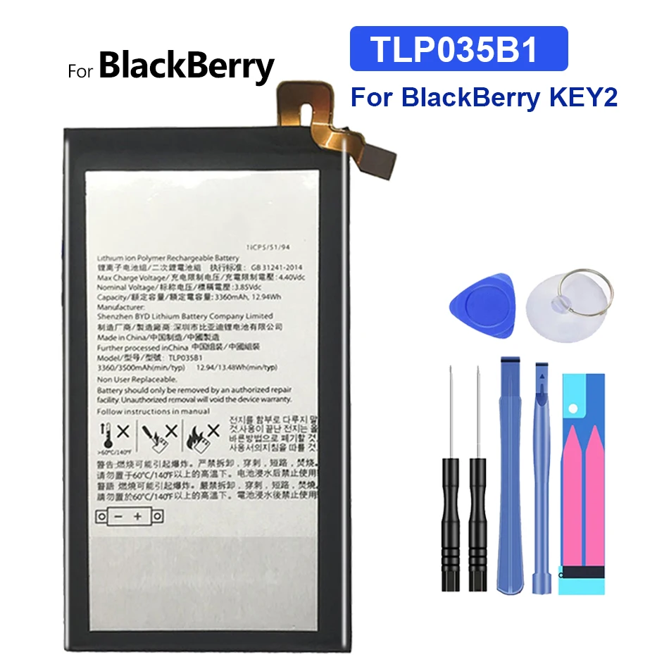 Batteria Tlp035B1 3500Mah Per Blackberry Keytwo Key2 Key 2 Smartphone Bateria