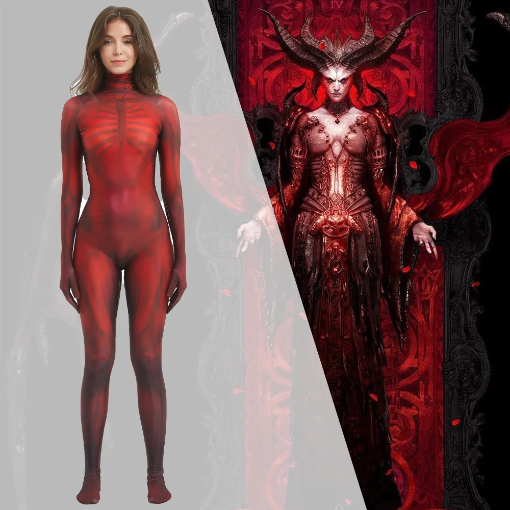 Diablo Iv Lilith Costumi Cosplay Lilith Costumi Di Halloween Per Le Donne Lilith Body Zentai Party Spandex Suit Per Le Donne Anime