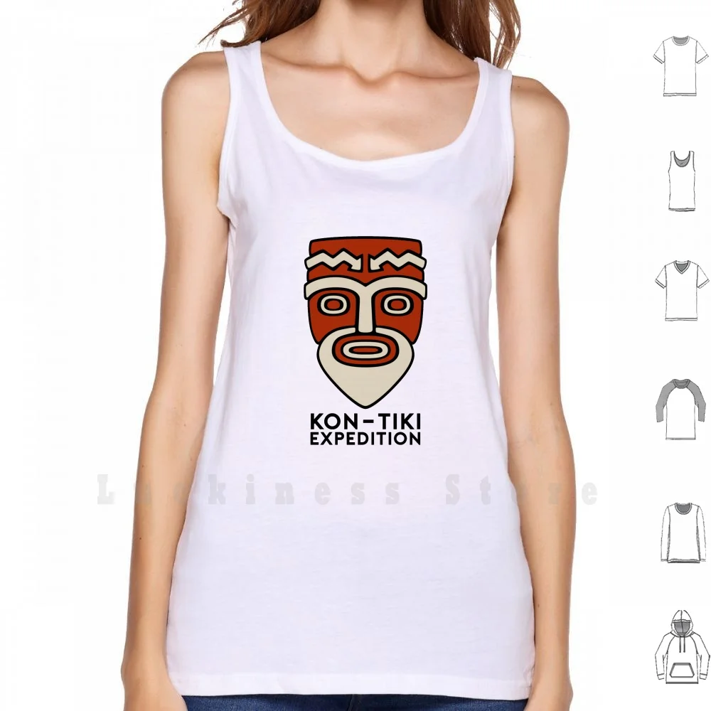 Kon Tiki Expedition Canotte Gilet 100% Cotone Kontiki Norvegia Isole Francesi Della Polinesia Tropical Ocean Inca