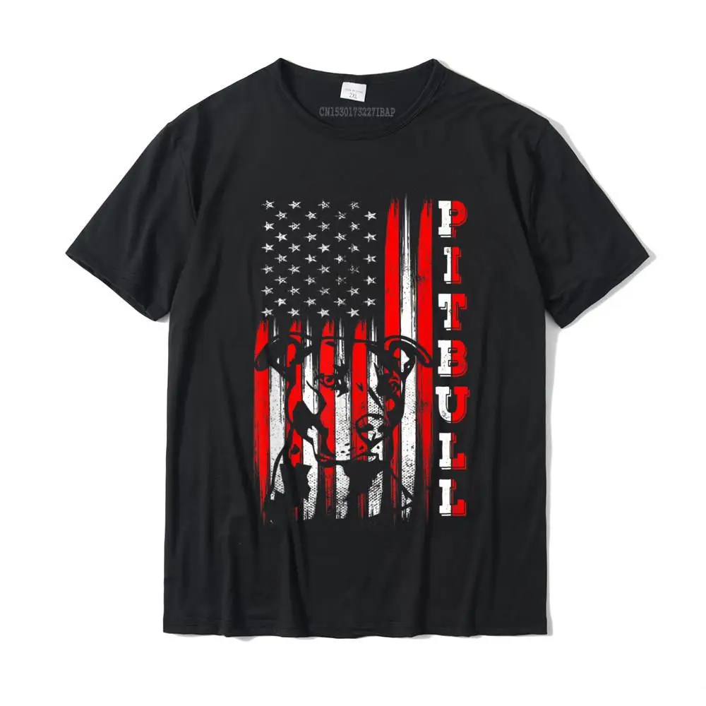Pride American Pitbull Terrier Flag Funny Dog Dad Mom T-Shirt Camisas Print Top Shirt Cotton Men Top T-Shirt Print On Sale