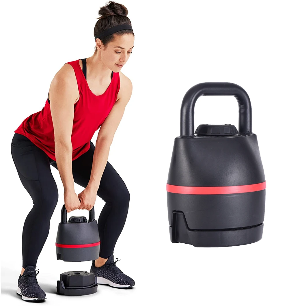 Set Di Kettlebell Con Pesi Regolabili-Regola Rapidamente 6 Pesi (3.5Kg-18Kg) Campana Ergonomica Per Bollitore