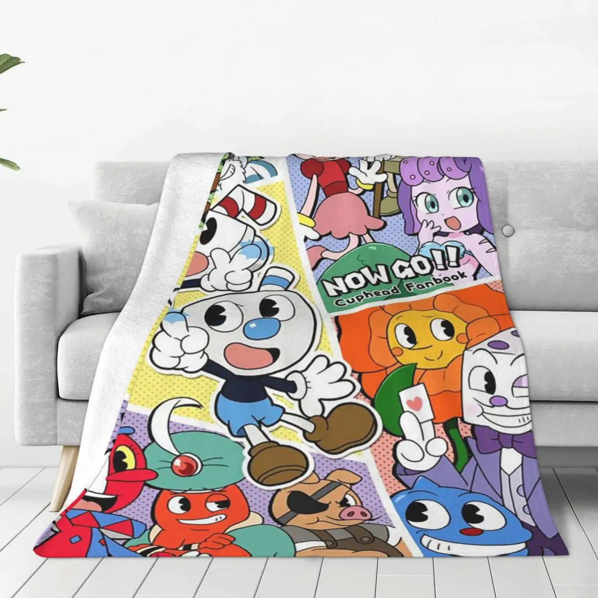 Cuphead Game Blankets Fleece Summer Breathable Lightweight Throw Blankets For Bedding Travel Plush Thin Quilt
