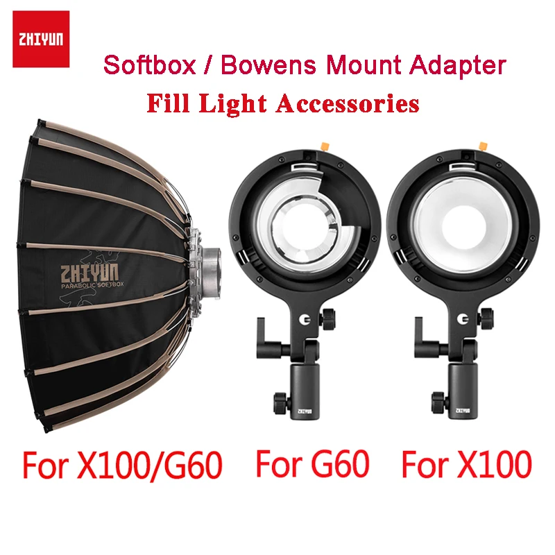Zhiyun 60Cm Softbox Bowens Mount Adapter Accessori Per Zhiyun Molus G60/Zhiyun Molus X100 Cob Led Photography Light