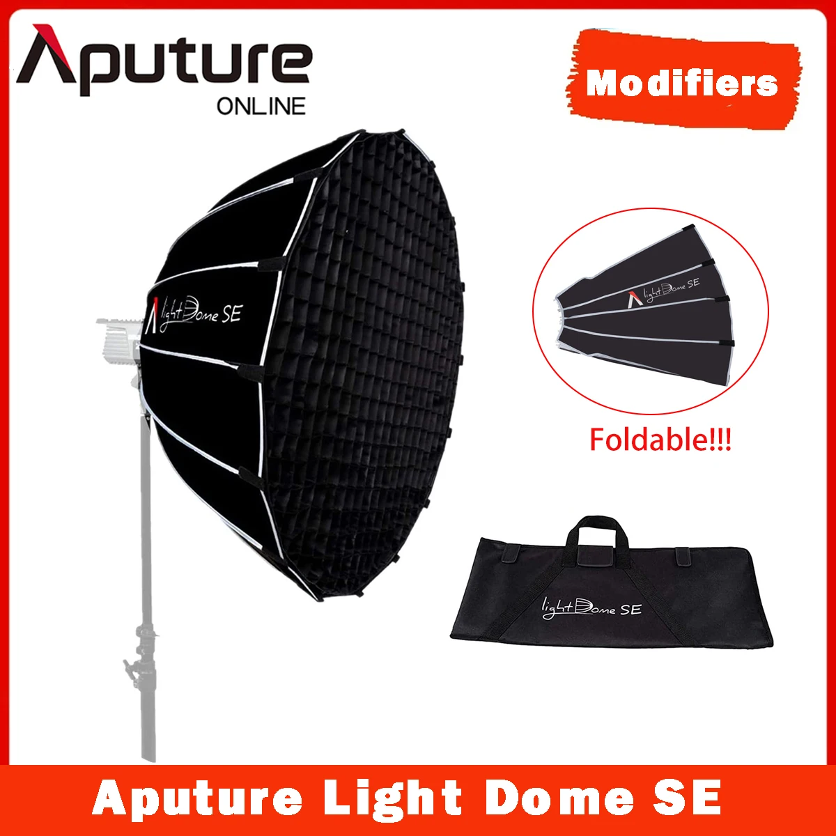 Aputure Light Dome Se 33.5 "Leggero Portatile Profondità Softbox Bowens Mount Per Amaran 100D/X 200D/X 120Dii 300Dii 300X