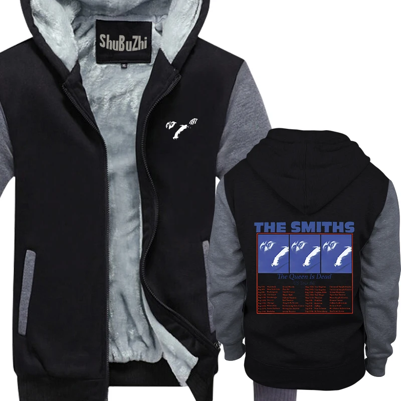 The Smiths Warm Hoodies Mens Winter Coats "The Queen Is Dead" Men Black Hoody 1980'S Indie Unisex Felpa Con Cappuccio 4Xl 5Xl