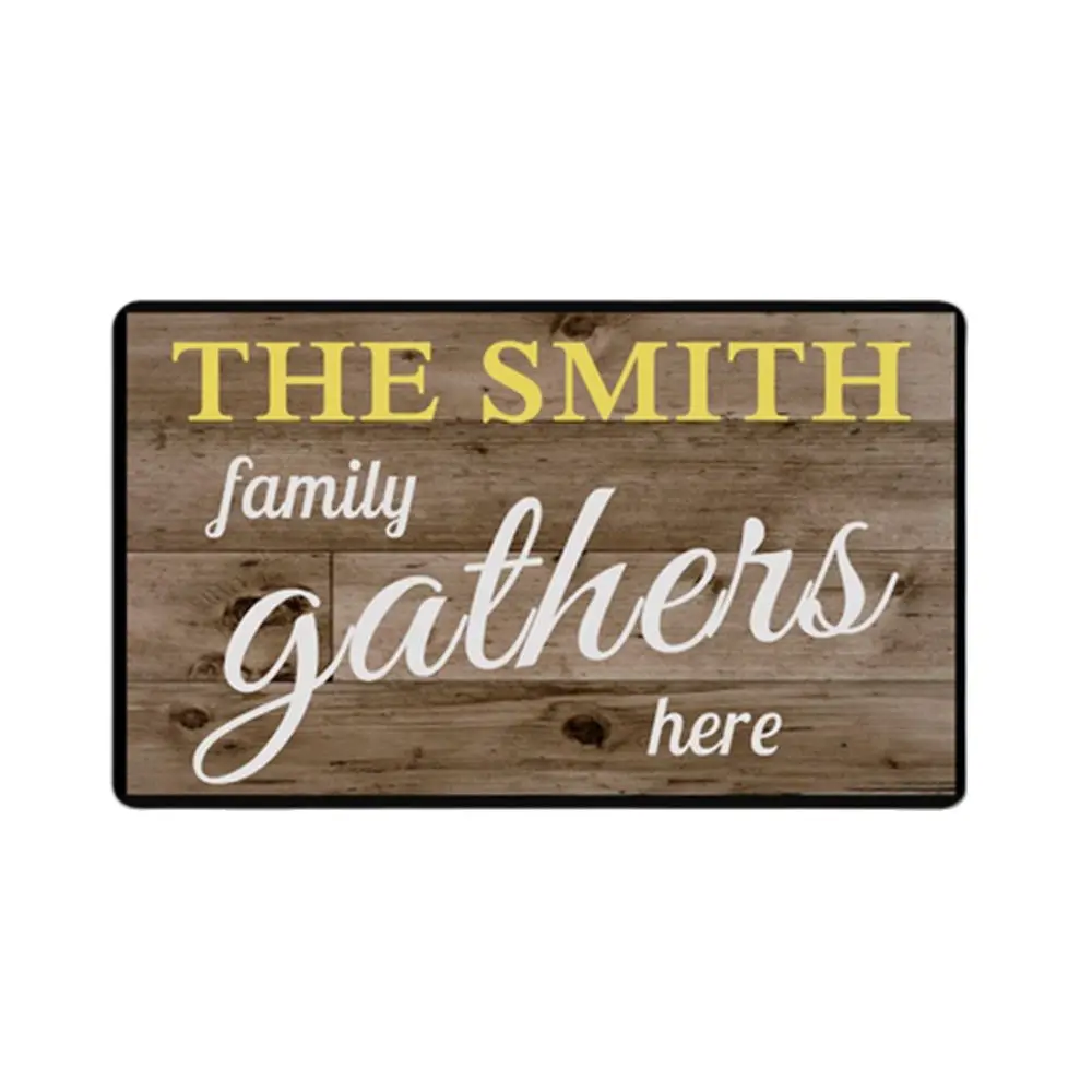 Personalizza La Famiglia Smith Raccoglie Qui Zerbino Portico Esterno Patio Pavimento Anteriore Natale Halloween Holiday Rug Decor Home Door Mat