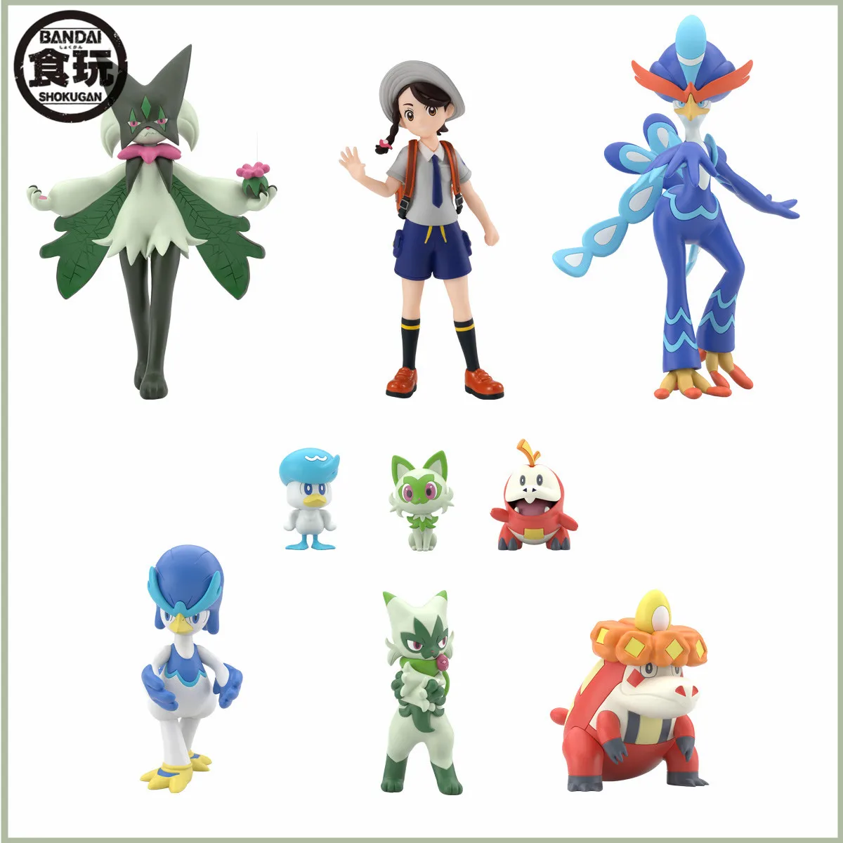 In Magazzino Original Pokemon Scale World Paldea Region Anime Juliana Meowscarada Fuecoco Quaxly Sprrigato Pvc Action Figure Toys