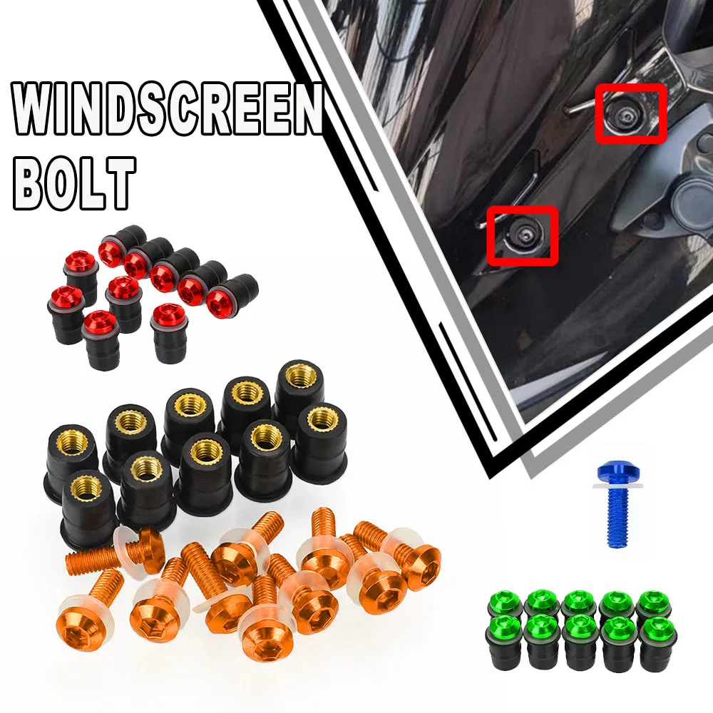 Per Aprilia Mana 850 / Gt Rs 50 Rs 125 Replica Abs Rs4 125 Rsv4 Carenatura Parabrezza Cowl Viti Parabrezza Bulloni Kit 5Mm Dadi
