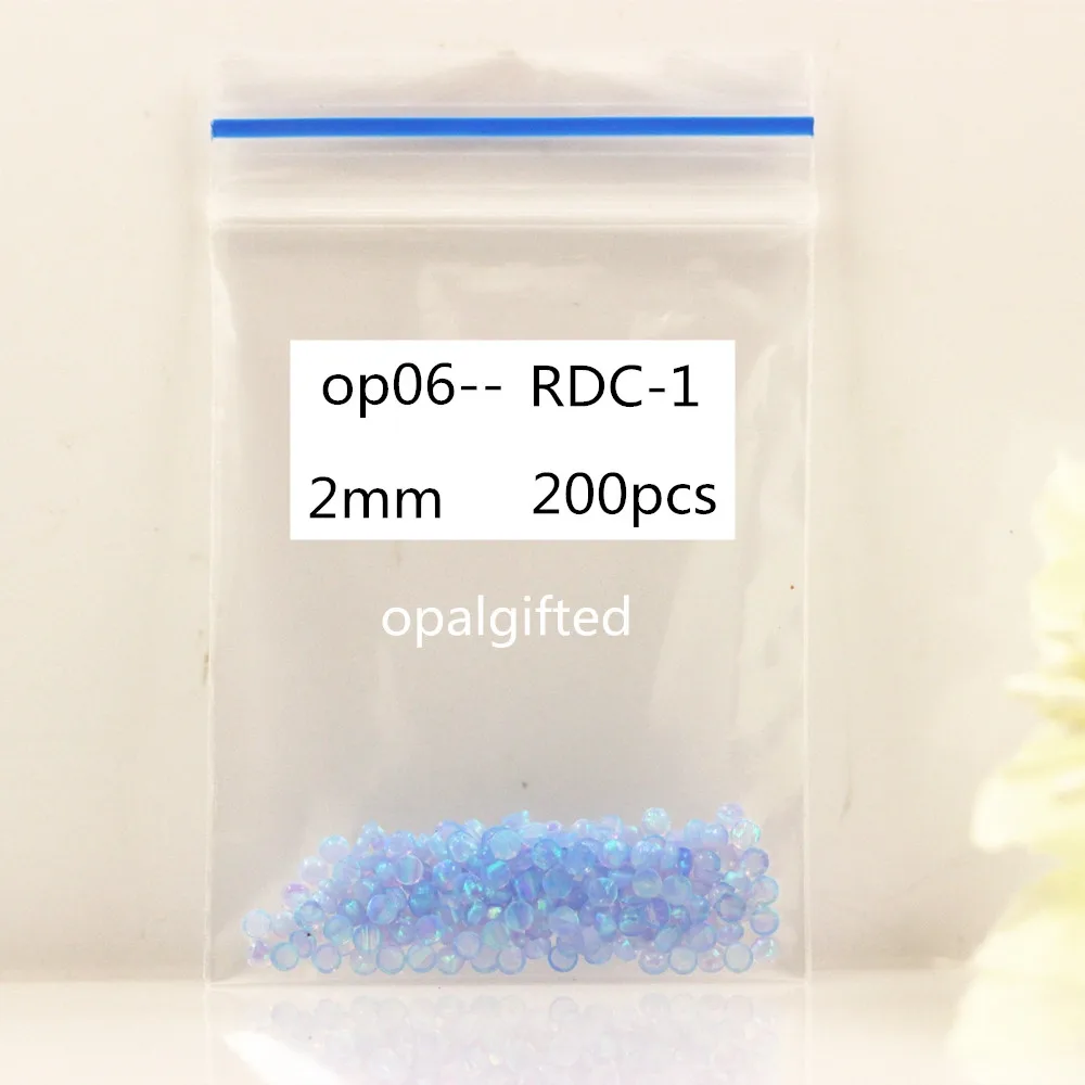 Trasporto Libero (200 Pz/Lotto) Rotondo Cabochon Opal Piccolo 2Mm Di Diametro Sintetica Op06 Light Blue Opal Forma Rotonda Cabochon All'Ingrosso