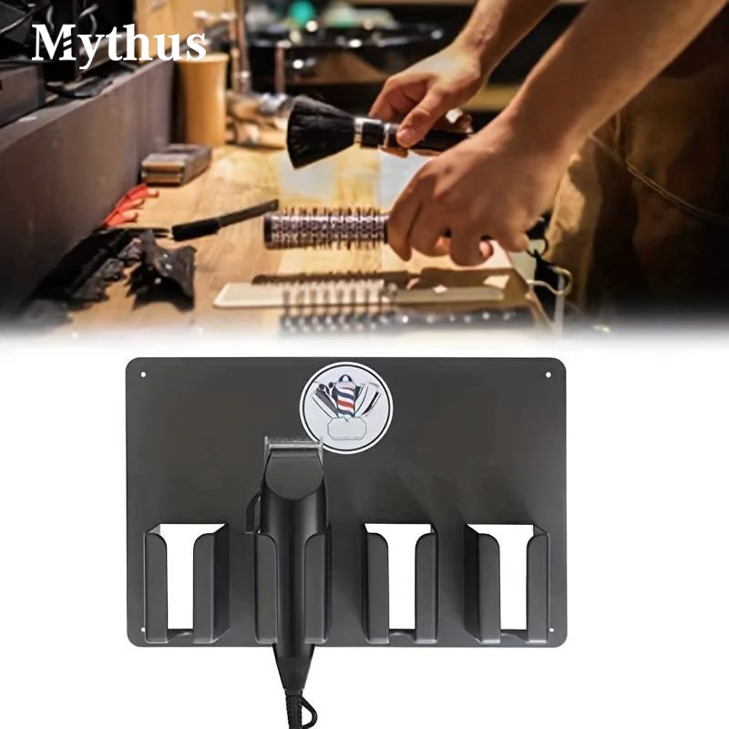 Mythus Barbero Supplies Black Abs Plastic Professional Hair Clipper Organizer Stand Montaggio A Parete Barber Electric Trimmer Holder