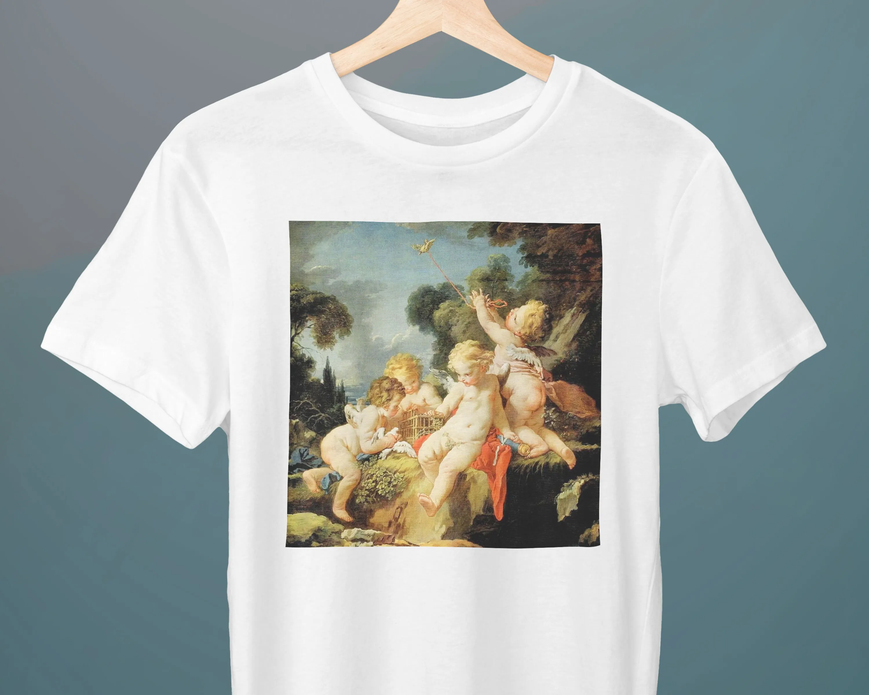 Putti Con Uccelli T-Shirt Unisex Is Boucher Art