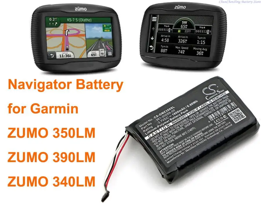 Batteria Cameron Sino 1800Mah 361-00059-00 Per Garmin Zumo 350Lm,Zumo 390Lm, Zumo 340Lm