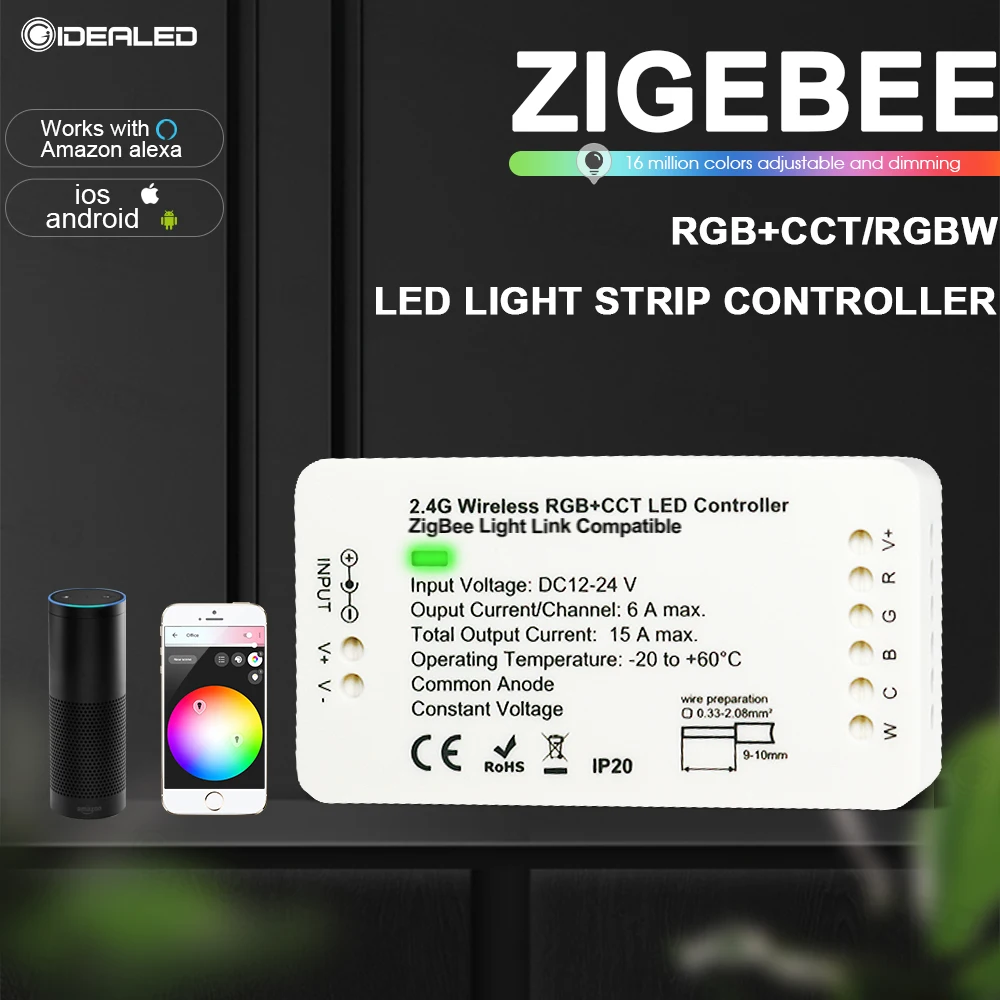 Smart Led Zigbee Rgbw Controller Echo Alexa Light Strip Controller Rgb Smartthings App E Controllo Vocale Di Smartthings Echo Plus