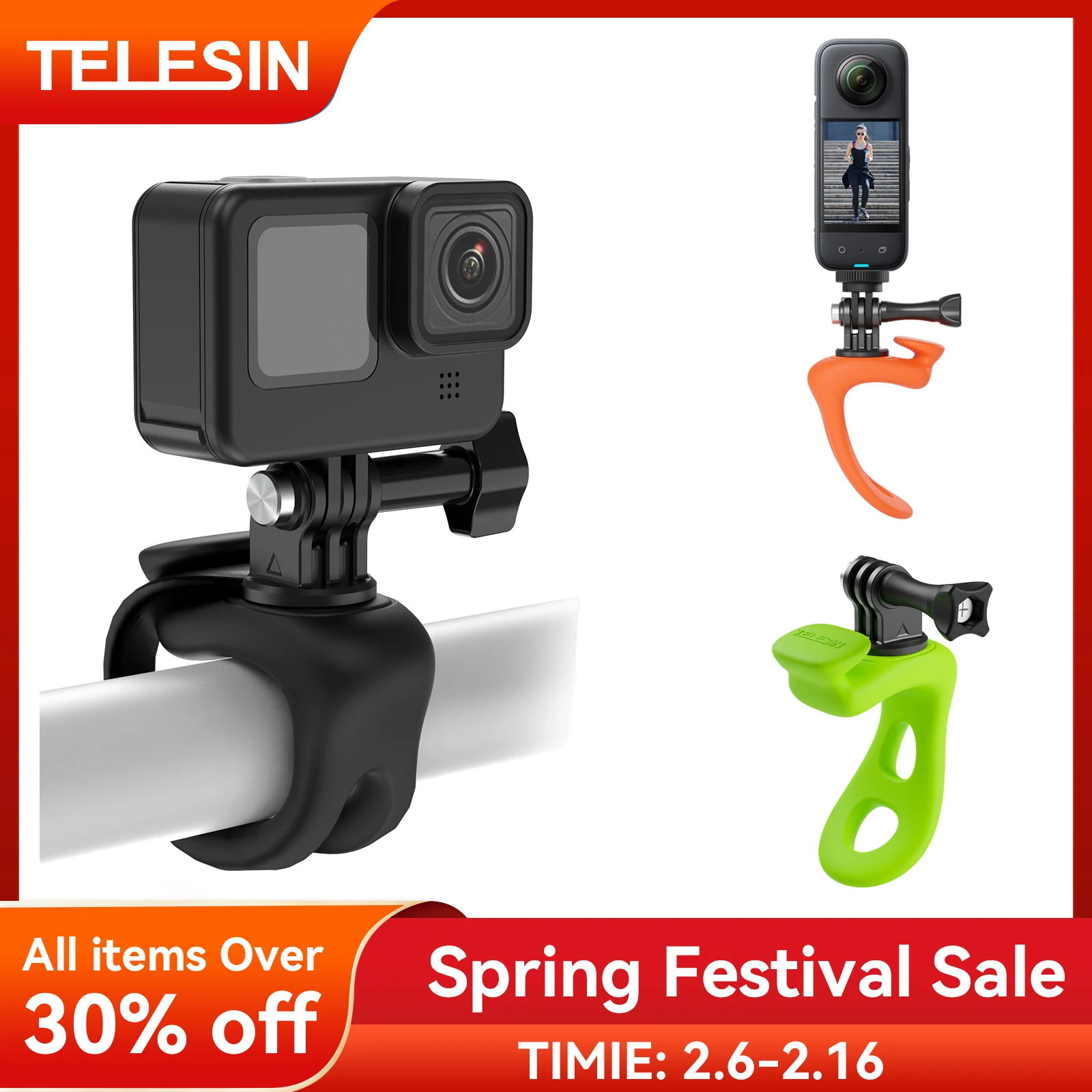 Telescopin Action Camera Mount Mini Staffa Flessibile Regolabile In Silicone Per Gopro Insta360 Dji Action Camera Accessori