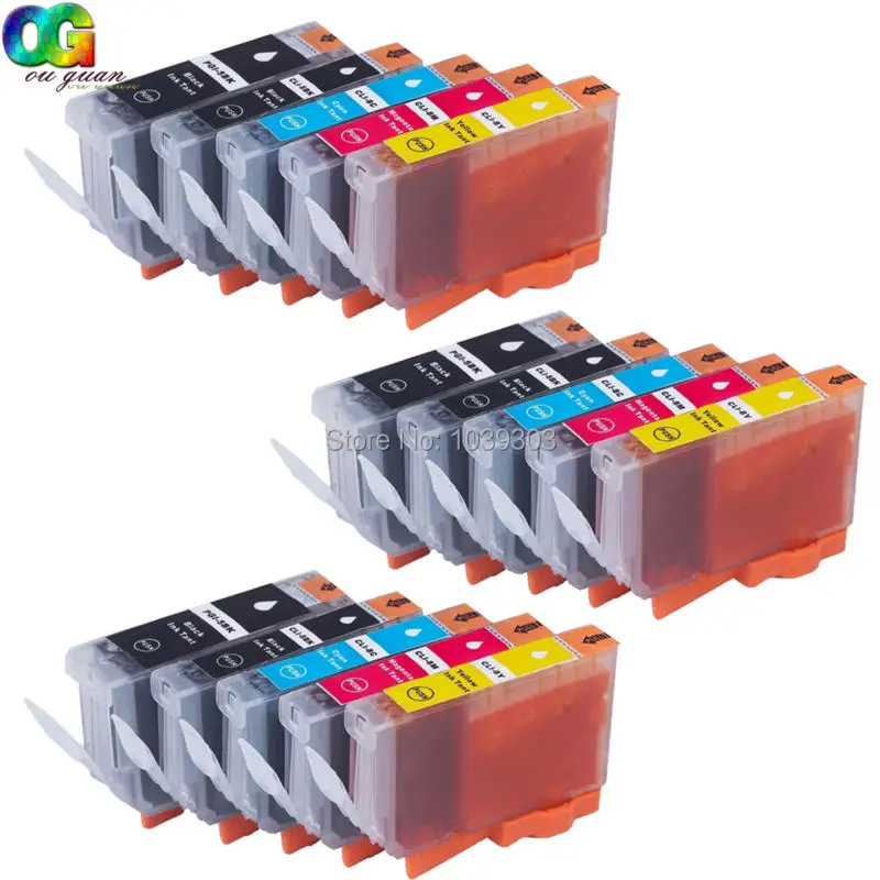 Cartuccia D'Inchiostro Scheggiata 15 Pk Compatibile Per Canon Pixma Ix4000 Ix5000 Ip3300 Ip3500 Mp510 Mp520
