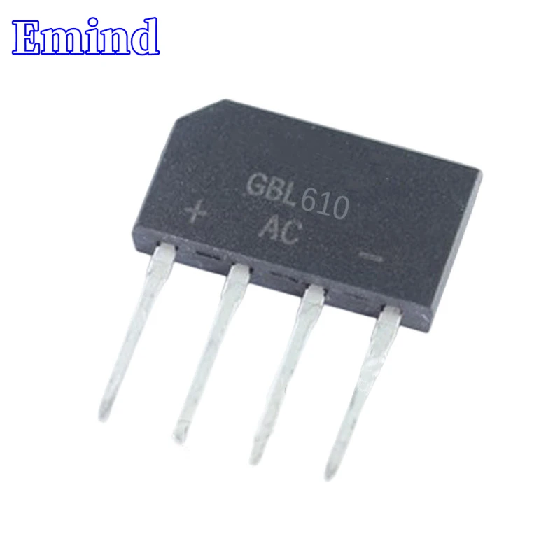 20/50/100/200/500Pcs Gbl610 Raddrizzatore A Ponte Gbl6M Bridge Stack 6A/1000V Gbl Footprint Flat Bridge Cutable Foot