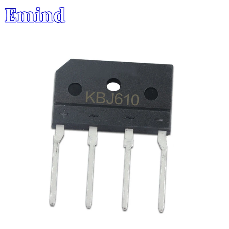 20/50/100/200/500Pcs Kbj610 Raddrizzatore A Ponte Kbj6M Bridge Stack 6A/1000V Kbj Footprint Flat Bridge Cutable Foot