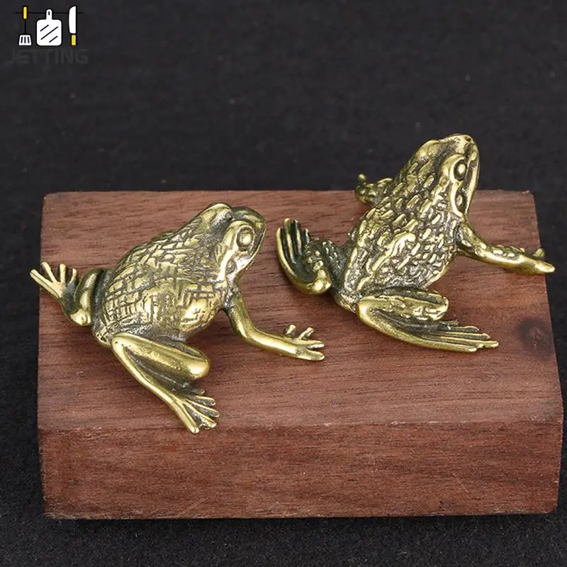 Lucky Rich Copper Toads Frog Golden Toad Animal Solid Copper Statue Animal Mascot Decor Home Pure Copper Carving Car Decoration