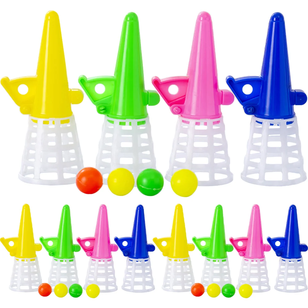 12 Set Catapulta Cattura Palle Toss Click Game Fornitura Per Bambini Lanciatore All'Aperto Pop-Pass-Catch