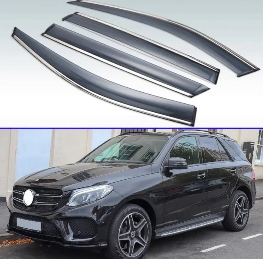 Per Mercedes-Benz Gle Clase Gle W166 2016, 2017, 2018 Esterno Di Plastica Visor Vent Shades Window Sun Guardia La Pioggia Deflettori 4Pcs