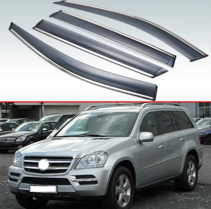 Per Mercedes-Benz Clase Gl (X164) Gl350 Gl450 2010-2012 Esterno Di Plastica Visor Vent Shades Window Sun Guardia La Pioggia Deflettori 4Pcs