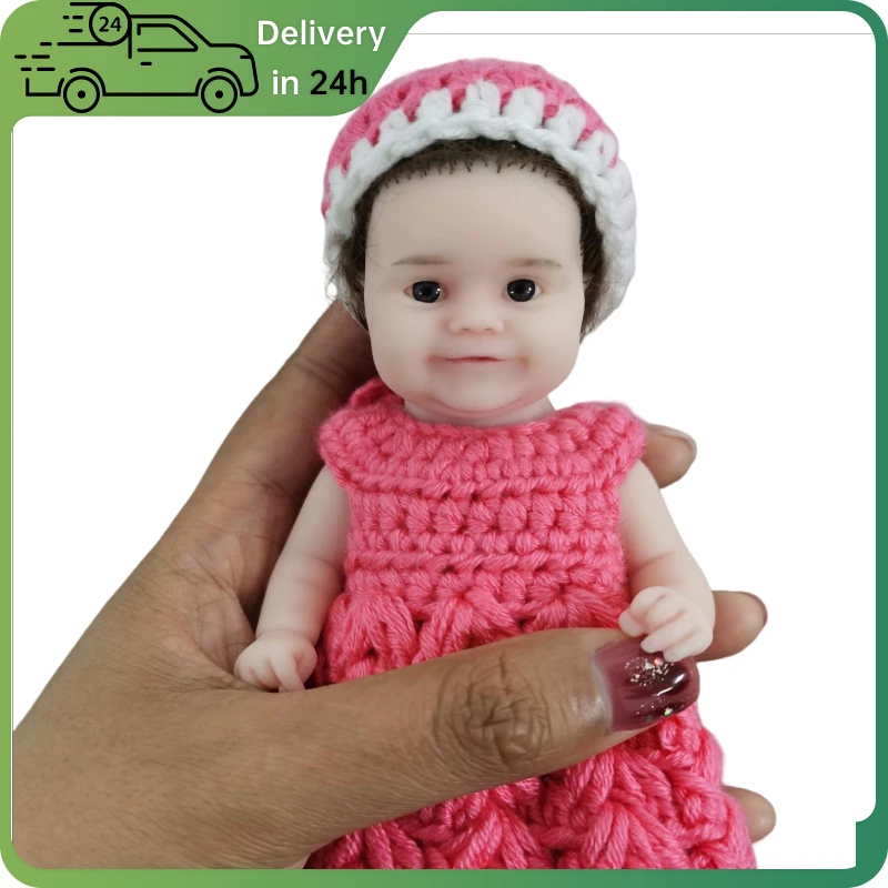 6 "15Cm Real Mini Reborn Silicone Baby Doll Maddie Reborn Bambole Corpo Intero In Silicone Per Ragazze Giocattolo Barbie Vestiti E Accessori