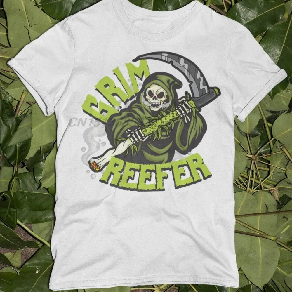 Magliette Unisex Divertenti Di Halloween Magliette Da Uomo Grim Reefer Amazones Magliette Con Stampa Grafica A Falce Con Teschio Maschile Magliette Co