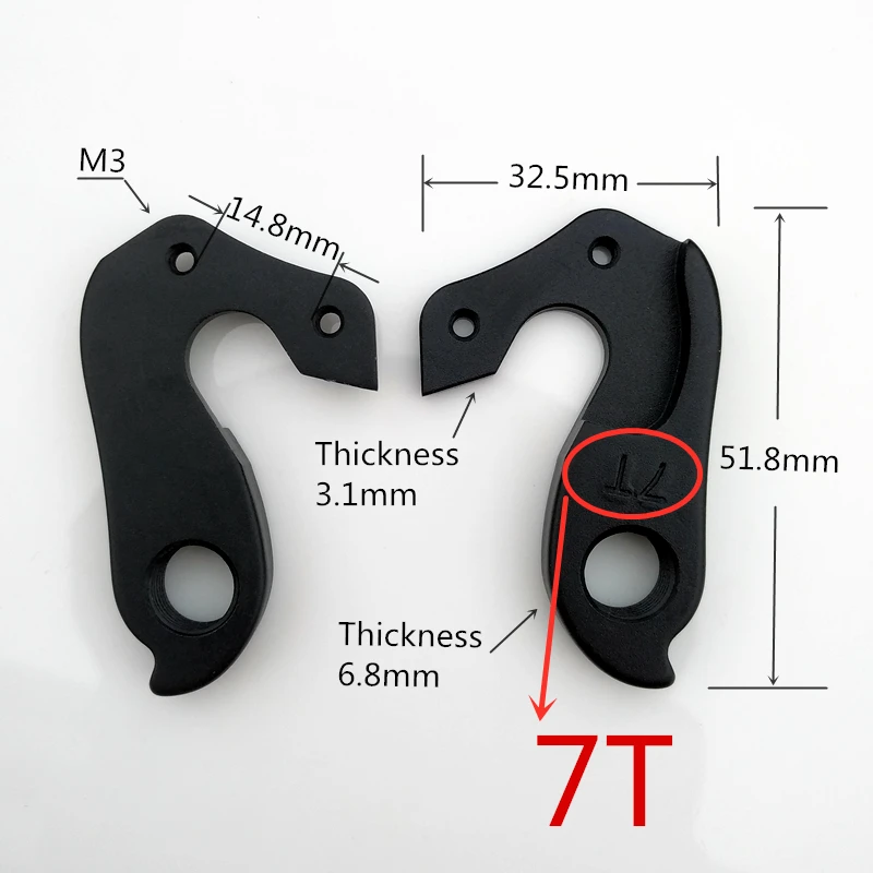 1Pc Bicicletta Gear Deragliatore Posteriore Gancio Per Specializzato Tarmac Expert Roubaix Shiv Long S-Works Amira Mtb Versione Lunga Dropout