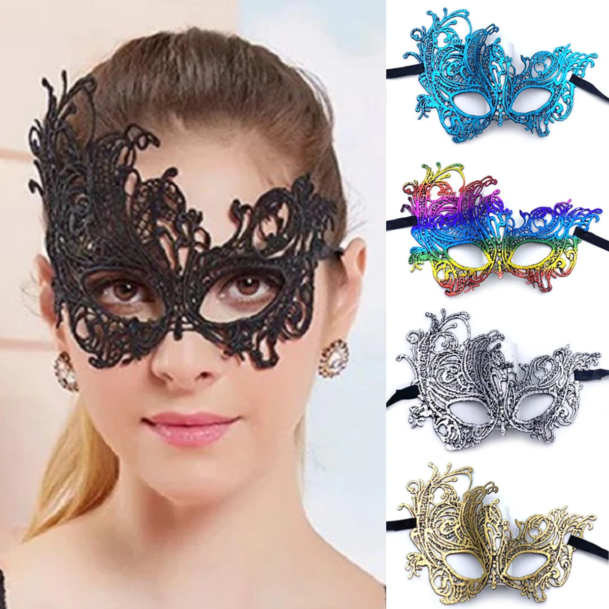 Maschera Di Pizzo Maschera Per Gli Occhi Mezza Faccia Di Halloween Femminile