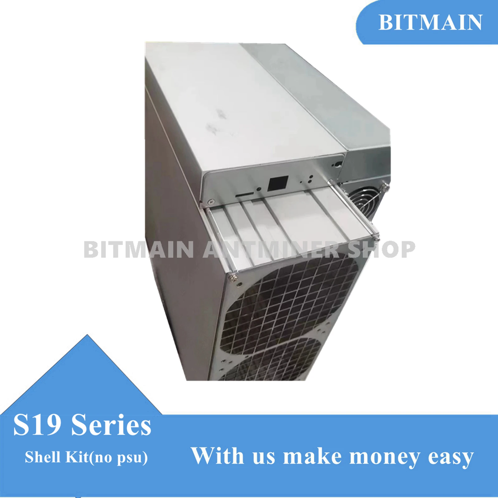 Antminer S19 S19 Pro S19J S19J Pro S19I Shell Case Alluminio Argento Bitmain Sostituzione Ricondizionata