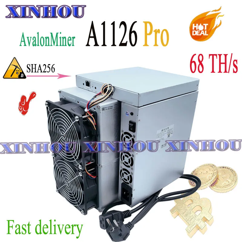 Avalonminer Miner A1126Pro 68T Sha256 Btc Bch Asic Migliore Di Avalon A1246 A1166 A1066 Antminer S19 T19 Innosilicon T3 T2T