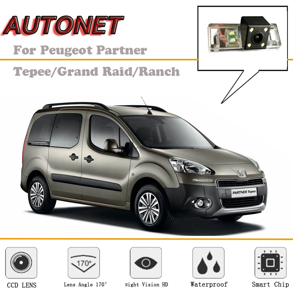 Autonet Macchina Fotografica Di Retrovisione Per Peugeot Partner Tepee/Grand Raid/Ranch/Inversione Della Macchina Fotografica/Macchina Fotografica Di 