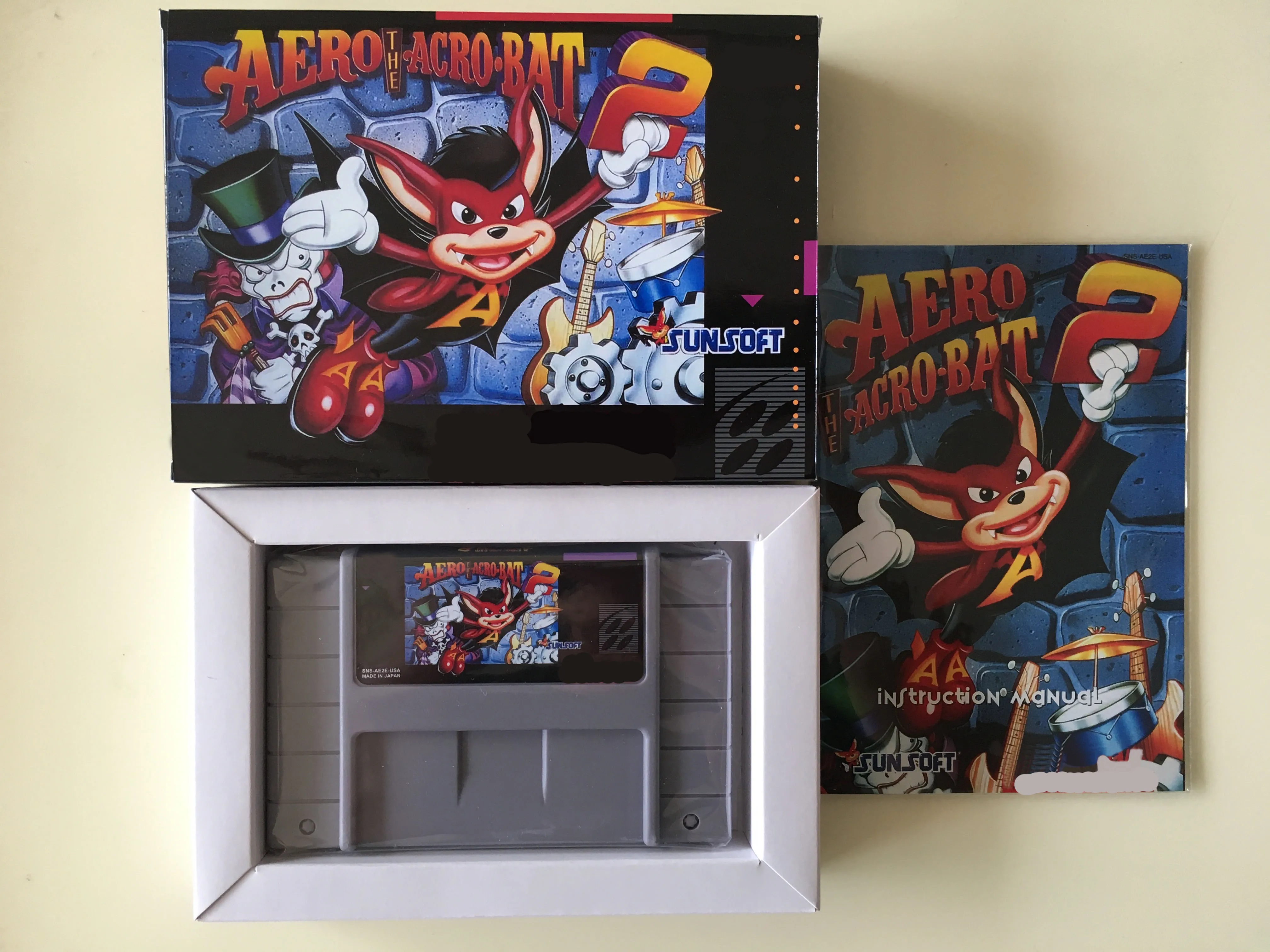 Giochi A 16Bit ** Aero The Acro-Bat 2 (Versione Usa!! Cartuccia Manuale Scatola!!)