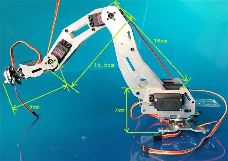 Metallo 6 Dof Robot Arm Robotic Abb Modello Industriale Manipolatore Meccanico A Sei Assi Fai Da Te Smart Toy Rotatary Base Progetto Didattico