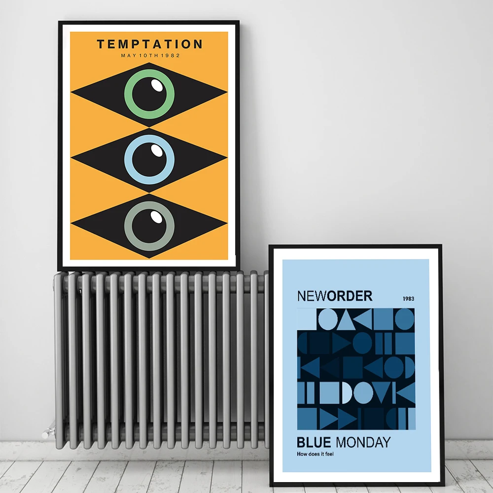 Tentazione Band Poster Blue Monday Music Canvas Painting New Order Band Retro Style Wall Art Pictures Abstract Home Office Decor
