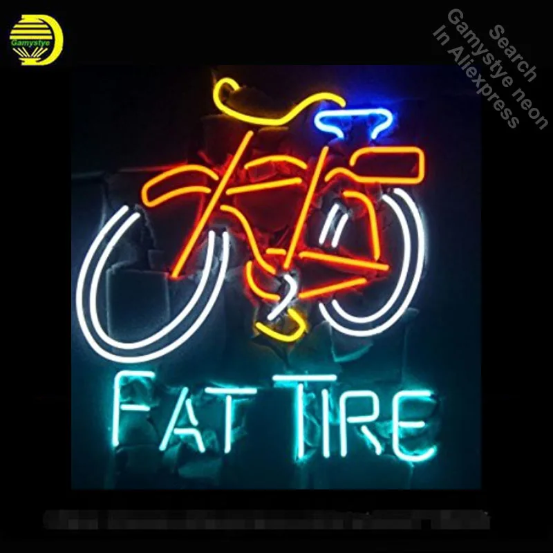 Fat Tire Neon Sign Bike Neon Real Glass Tube Luci Al Neon Ricreazione Windows Professiona Iconic Sign Pubblicizza Neon Sign Board