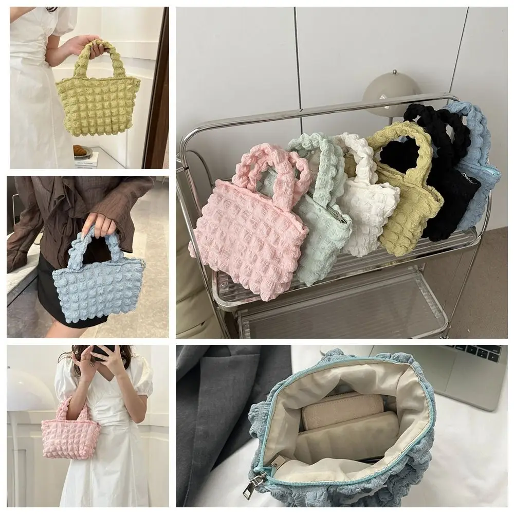 Borsa A Tracolla Pieghettata Mini Fashion Bubble Cloud Bag Waffle Borsa Per La Spesa Di Grande Capacità Studenti