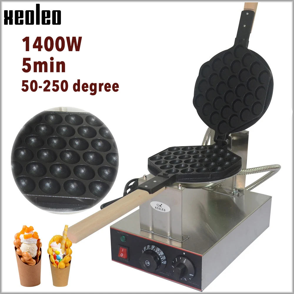 Xeoleo Bubble Waffle Maker Hong Kong Qq Eggettes Maker Puff Waffle Maker 110V/220V Egg Bubble Muffin Machine Egg Puff Machine