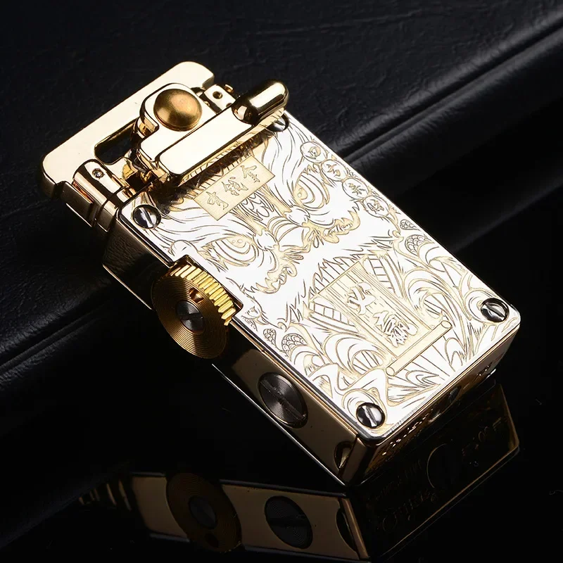 Chief New Metal Rocker Kerosene Lighter Creative Rocker Accensione Fashion Leather Lighter Regalo Da Uomo Di Fascia Alta