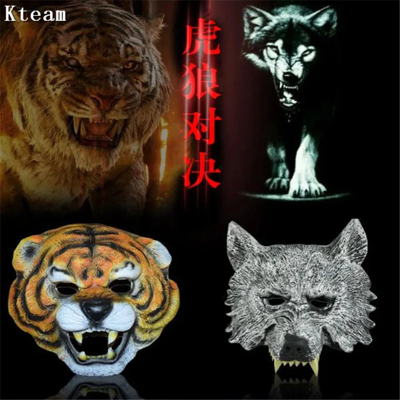 Hot New Eva Animal Wolf Head Mask Fancy Dress Costume Party Spaventoso Halloween Cosplay Wolf Animal Tiger Mask Lion Party Mask Toy
