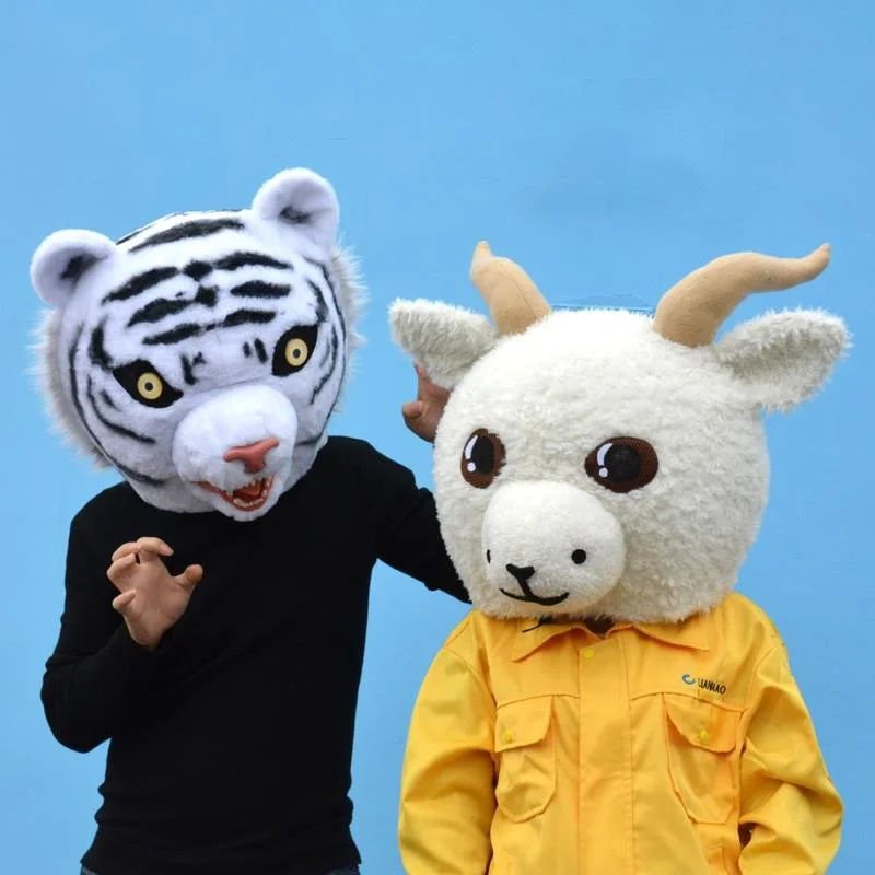 Cute Net Red Tiger Cartoon Doll Tiger Doll Copricapo Activity Walking Flyer Tiger Mask Costume Pubblicitario Di Halloween