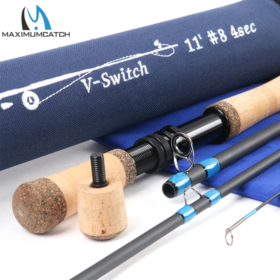 Maximumcatch Switch Fly Rod 10'6''/10'9''/11 '/11'6'' 4-9 Wt Con Buttoni Da Combattimento Commutabili Con Canna Da Pesca A Mosca A Tubo