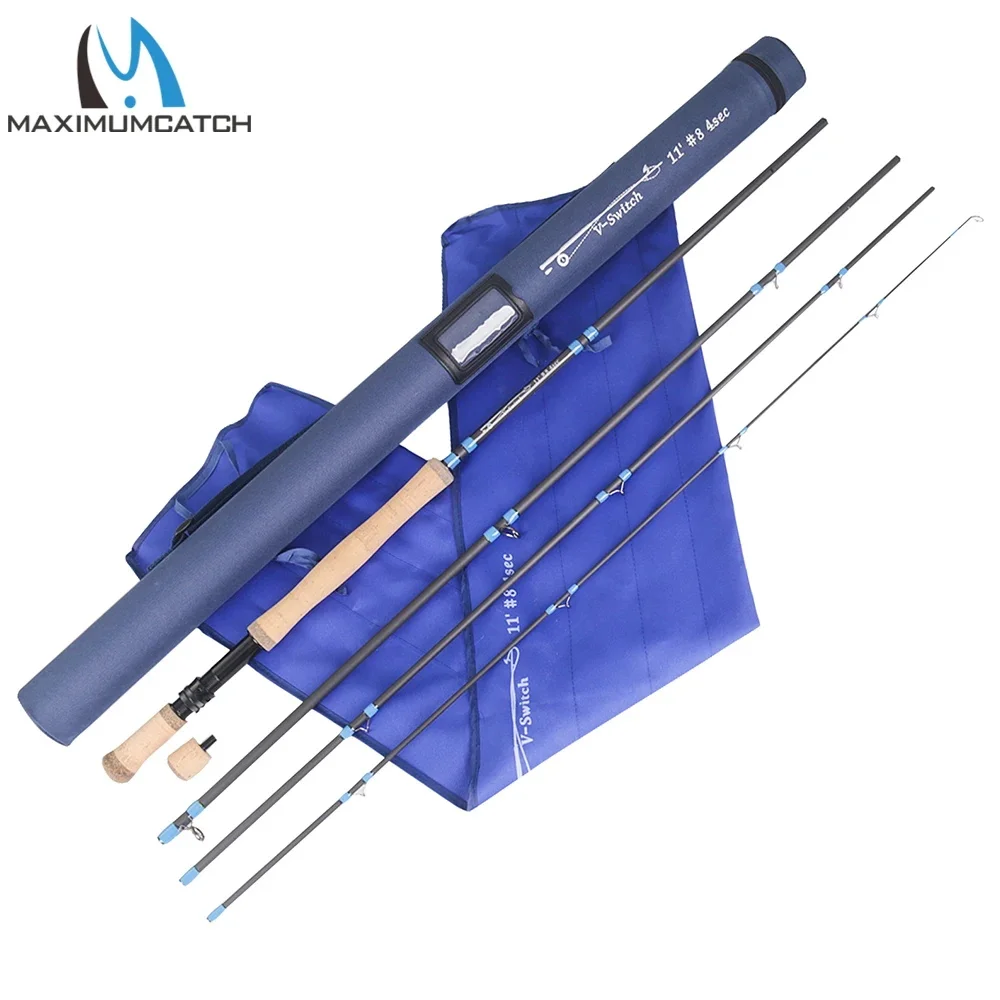 Maximumcatch 4Wt-9Wt Switch Canna Da Pesca A Mosca 10.5Ft-11.5Ft Canna Da Mosca Con Mozziconi Da Combattimento Commutabili Con Tubo Extra