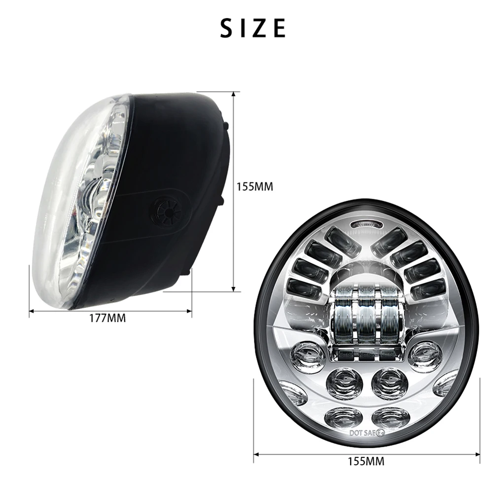 Dot E9 Mark Led Faro Moto Per Vrod V Rod V-Rod Vrsc Vrscdx Vrsca 02-17 Harley V Rod Faro