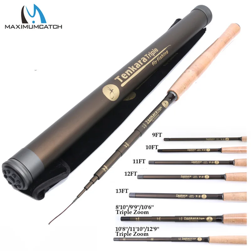 Maximumcatch 9/10/11//12/13Ft Classica Tenkara Mosca Canna Da Pesca 7:3 Azione Super Luce Tradizionale Tenkara Asta Con Gancio Custodi