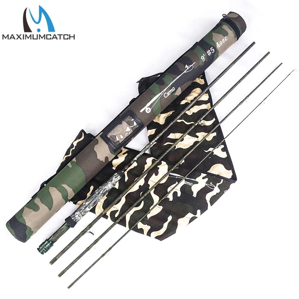 Maximumcatch Canna Da Pesca A Mosca Camo Traveler/Travel 36T Sk Canna Da Mosca In Fibra Di Carbonio 9Ft 5Wt 4 Sezioni