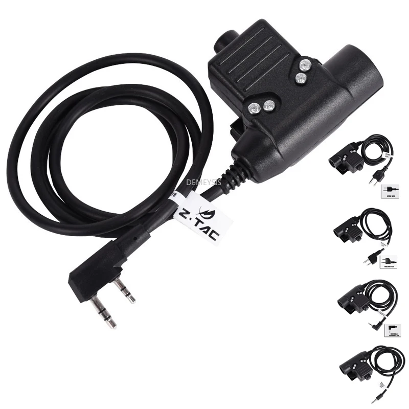 Cuffia Militare Adattatore U94 Ptt Icom / Kenwood / Midland / Motorola Talkabout/Telefono Cellulare Auricolare Tattico Ptt Plug