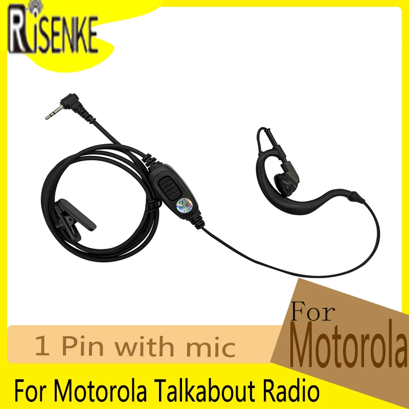 1 Pin Clear Acoustic Tube Walkie Talkie Auricolare Auricolare Auricolare Con Microfono Per Motorola Talkabout Radio Bodyguard Security
