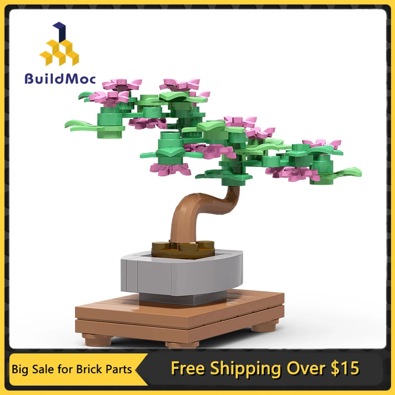 Moc Mini Plant Green Bush Flower Grass Ornament Bonsai Tree Model Flower Building Blocks Assembly Giocattolo Educativo Per Regalo